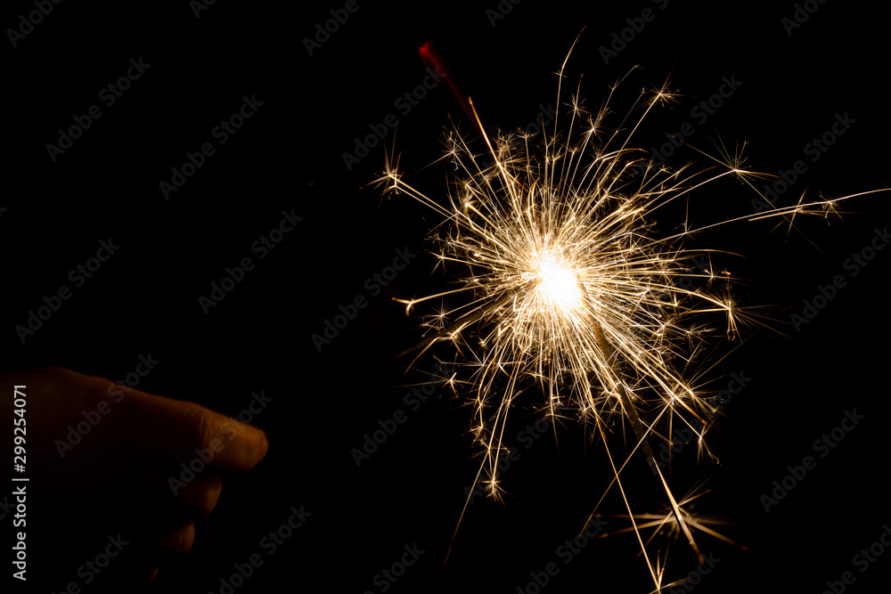 Fire sparklers on background