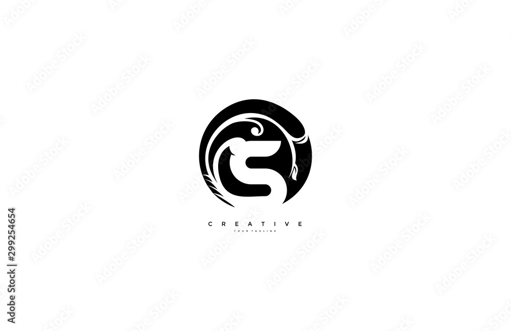 Initial Letter S Circle Flourishes Monogram Unique Stylish Typography Logo Initial Letter S Circle Flourishes Monogram Unique Stylish Typography Logo