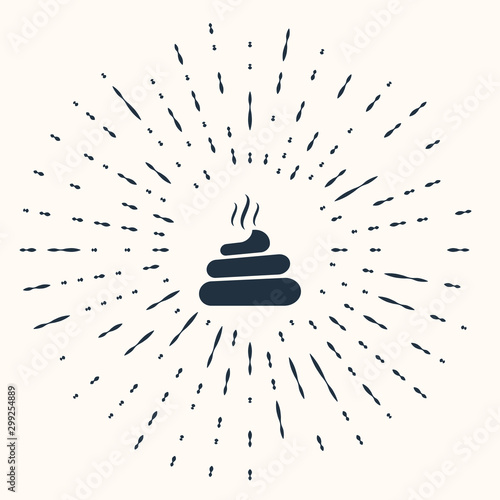 Grey Shit icon isolated on beige background. Abstract circle random dots. Vector Illustration