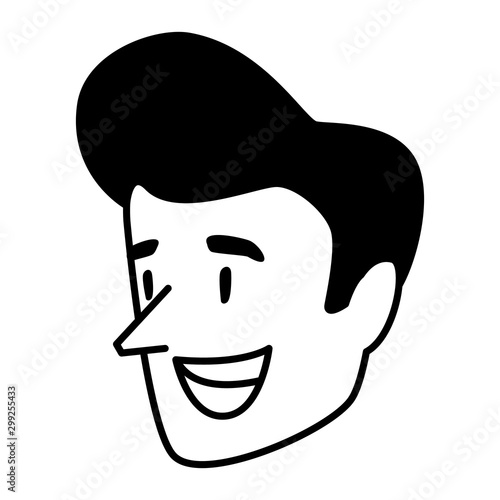 Isolated man head vector design