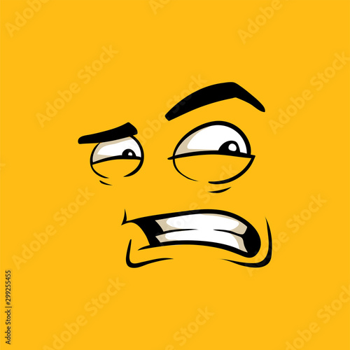 Face with angry face expression cartoon vector emoji