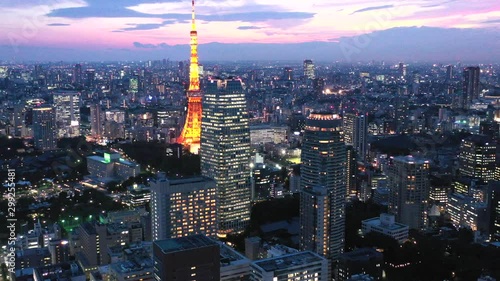 東京の夕景　空撮 photo