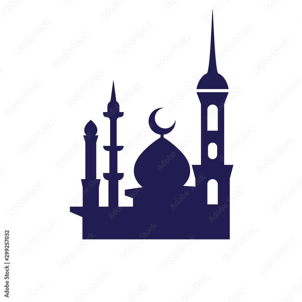 Moslem mosque icon vector Illustration design template logo