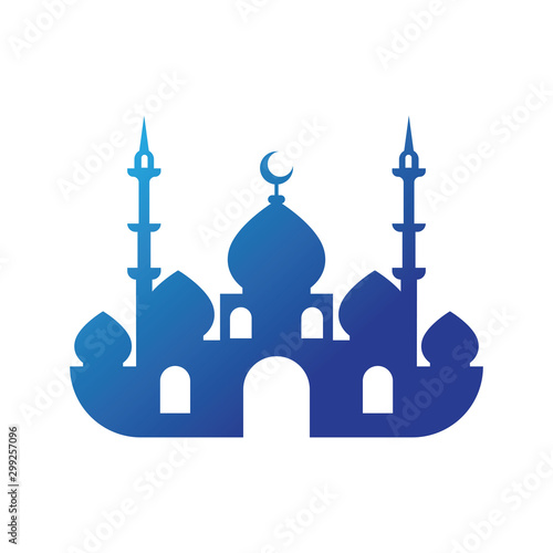 Moslem mosque icon vector Illustration design template logo