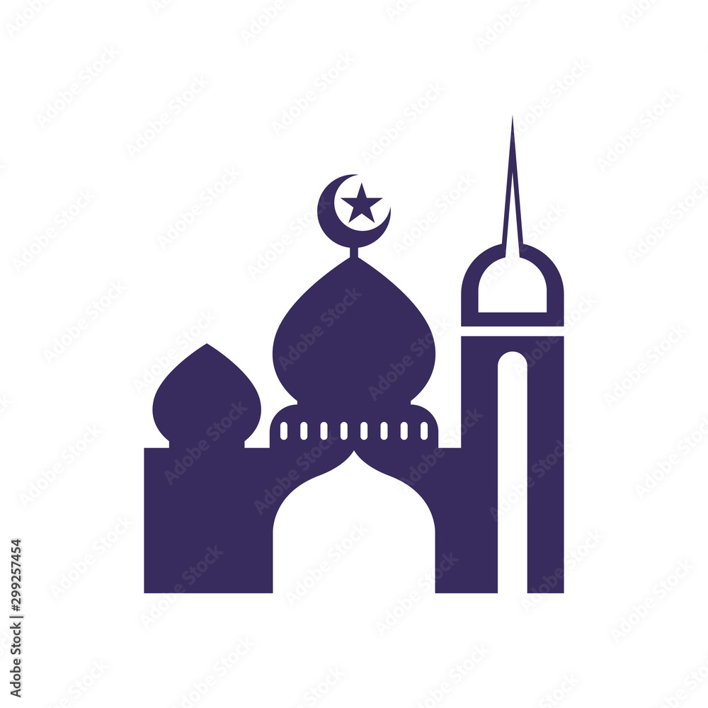 Moslem mosque icon vector Illustration design template logo Moslem mosque icon vector Illustration design template logo