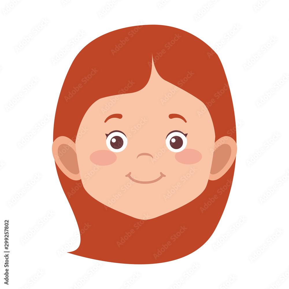 cartoon happy girl face icon cartoon happy girl face icon