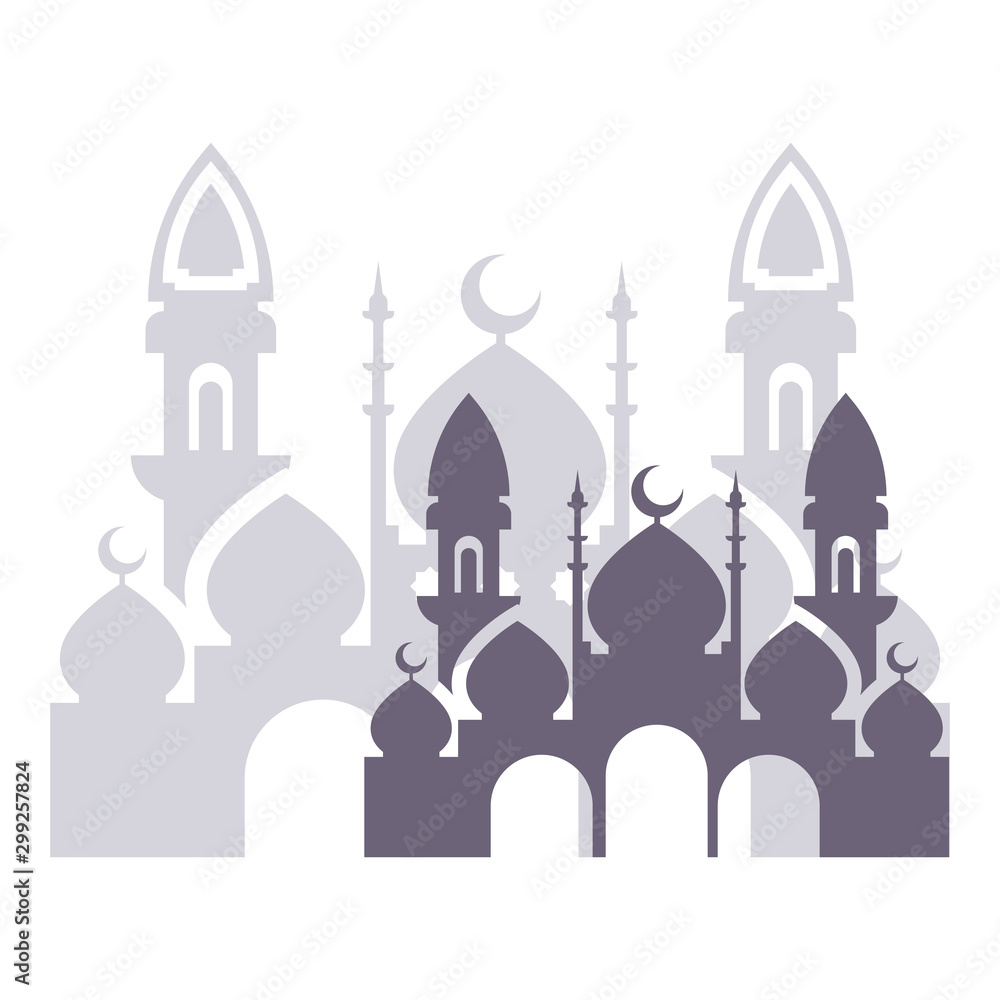 Moslem mosque icon vector Illustration design template logo Moslem mosque icon vector Illustration design template logo