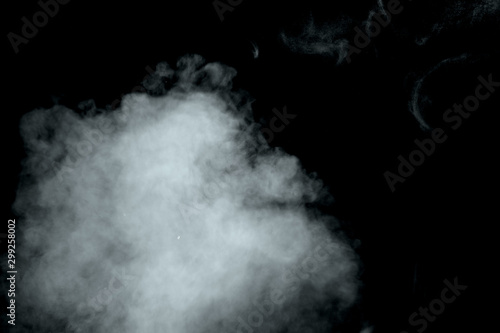 Abstract powder or smoke isolated on black background