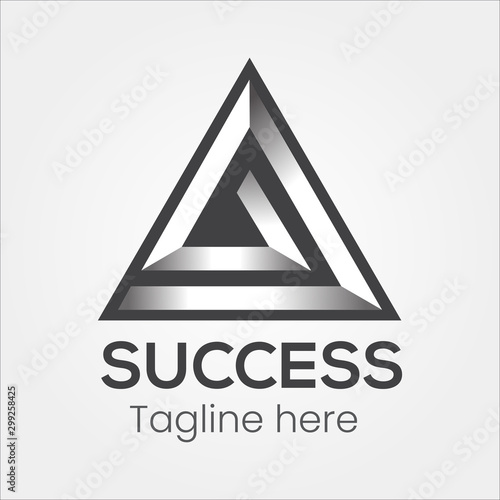 abstract 3d play Pyramid Triangle next arrow logo, icon 
