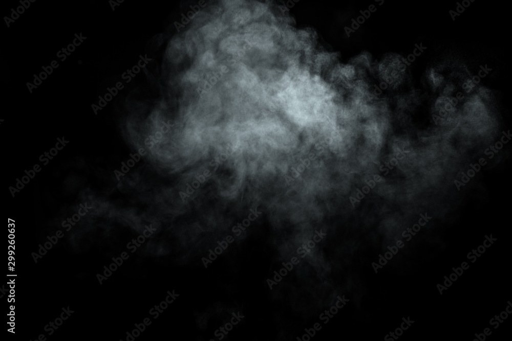Abstract  powder or smoke isolated on black background