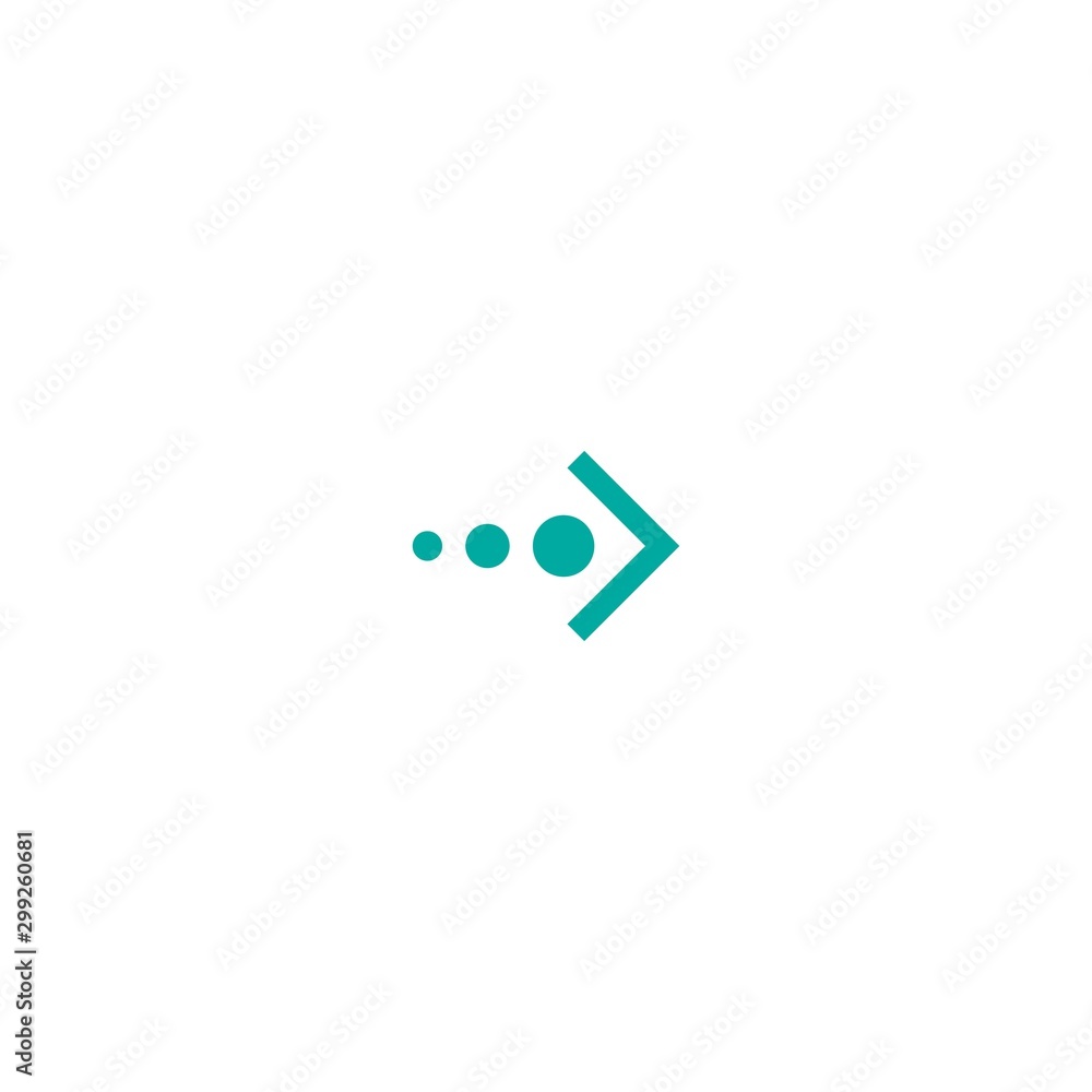 blue right arrow and three dots icon. Isolated on white. Continue icon. blue right arrow and three dots icon. Isolated on white. Continue icon.