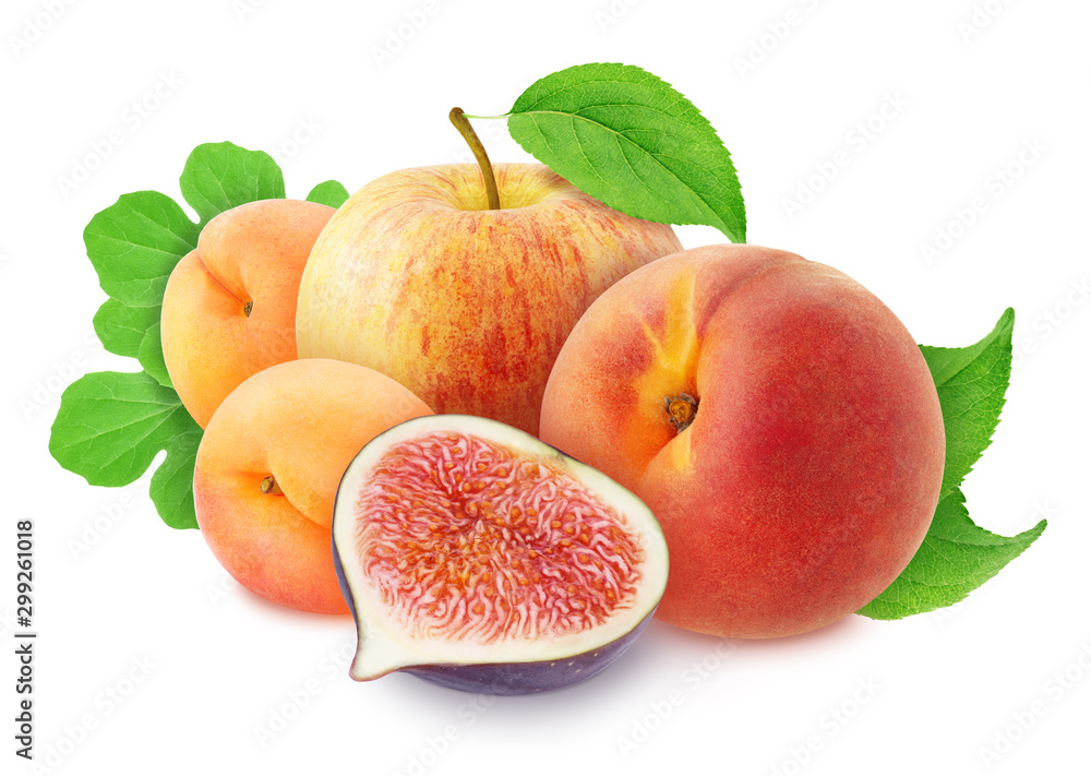 Composition with mix of sweet fruits isolated on a white background with clipping path. Composition with mix of sweet fruits isolated on a white background with clipping path.