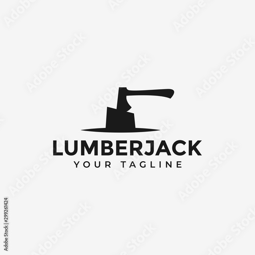 Axe, Lumberjack, Wood Logging Logo Design Template