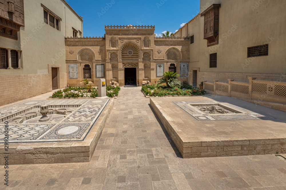 The entrance of Coptic Museum with beautiful carved decoration, Cairo, Egypt