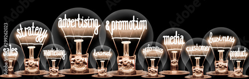 Light Bulbs with Advertising and Promotion Concept