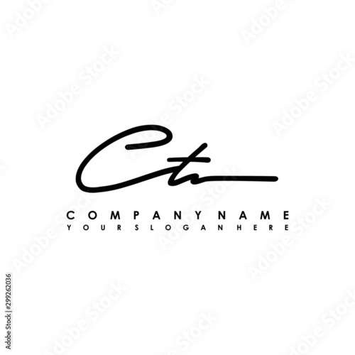 CT initials signature logo. Handwriting logo vector templates. Logo for business, beauty, fashion, signature