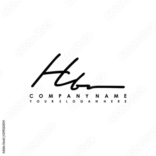 HB initials signature logo. Handwriting logo vector templates. Logo for business, beauty, fashion, signature