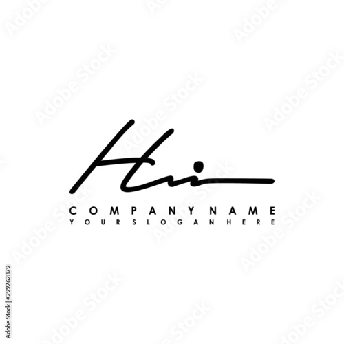 HI initials signature logo. Handwriting logo vector templates. Logo for business, beauty, fashion, signature