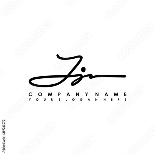 JJ initials signature logo. Handwriting logo vector templates. Logo for business, beauty, fashion, signature photo