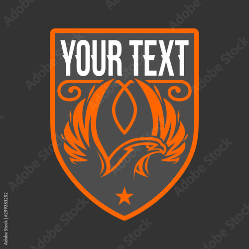 Creative Pheonix or Eagle Heraldic Shield Logo Design