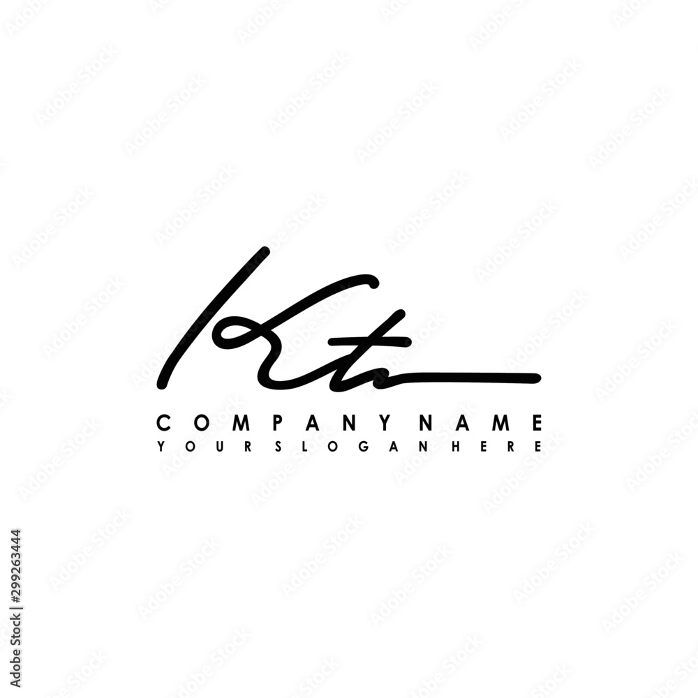 KT initials signature logo. Handwriting logo vector templates. Logo for business, beauty, fashion, signature KT initials signature logo. Handwriting logo vector templates. Logo for business, beauty, fashion, signature