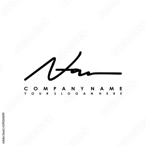 NA initials signature logo. Handwriting logo vector templates. Logo for business, beauty, fashion, signature