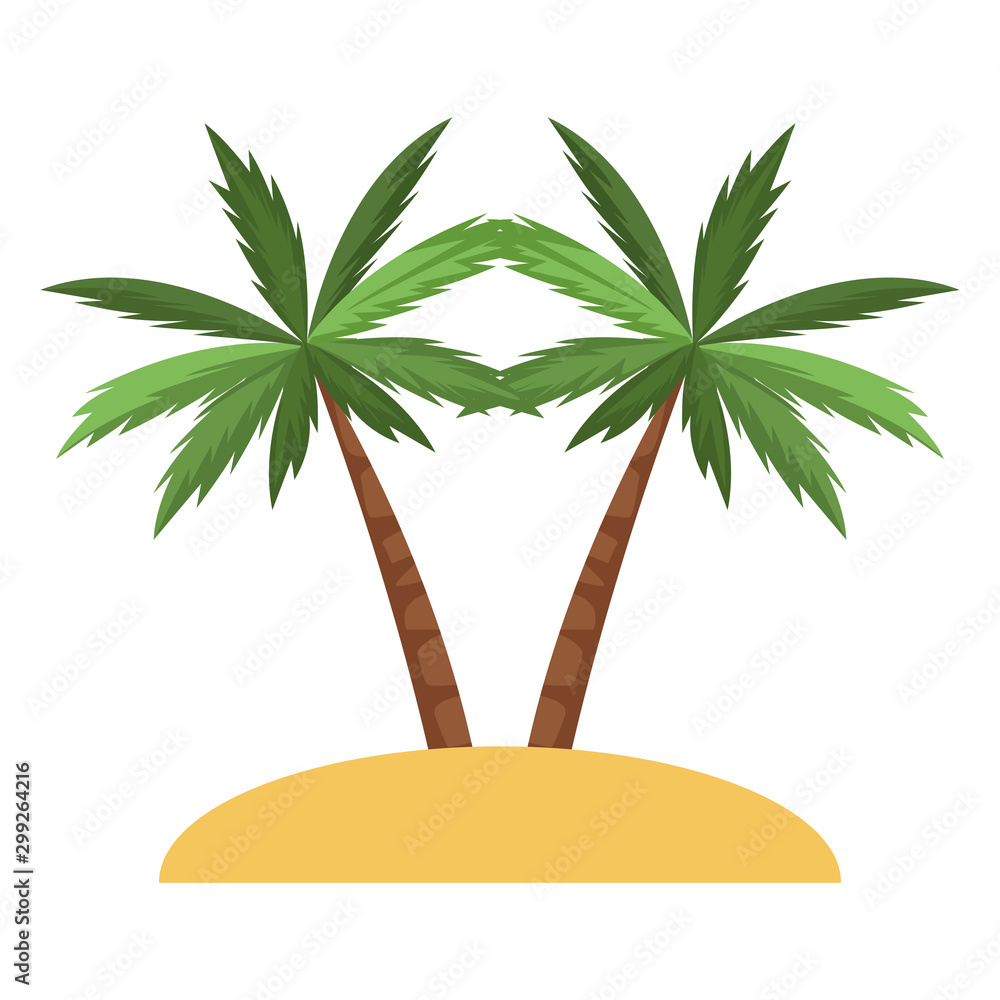Fototapeta premium beach palms icon, flat design