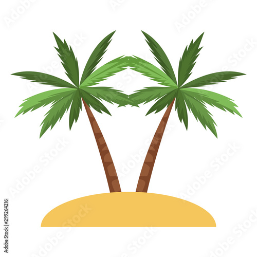 beach palms icon  flat design