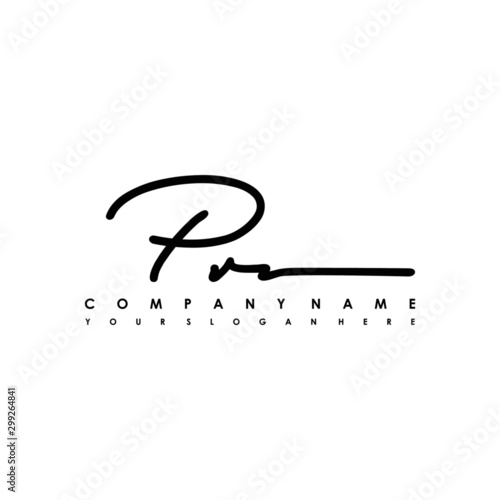 PR initials signature logo. Handwriting logo vector templates. Logo for business, beauty, fashion, signature