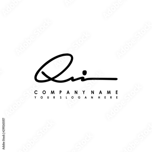 QI initials signature logo. Handwriting logo vector templates. Logo for business, beauty, fashion, signature