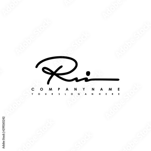 RI initials signature logo. Handwriting logo vector templates. Logo for business, beauty, fashion, signature