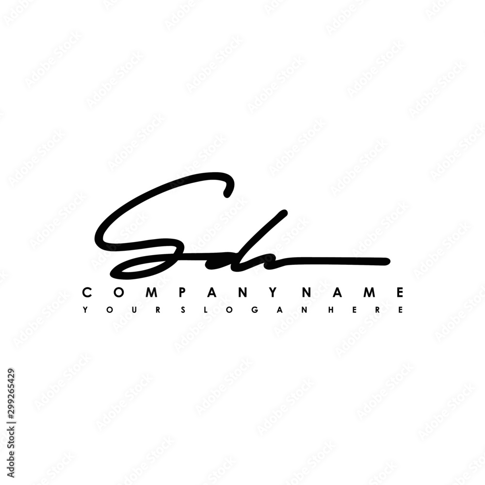 SD initials signature logo. Handwriting logo vector templates. Logo for