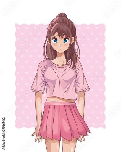 young girl hentai style character