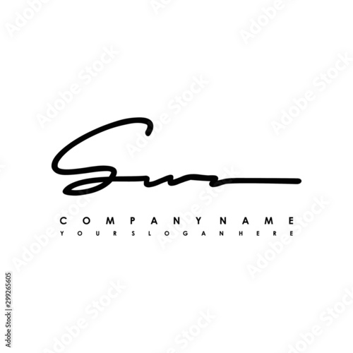 SU initials signature logo. Handwriting logo vector templates. Logo for business, beauty, fashion, signature