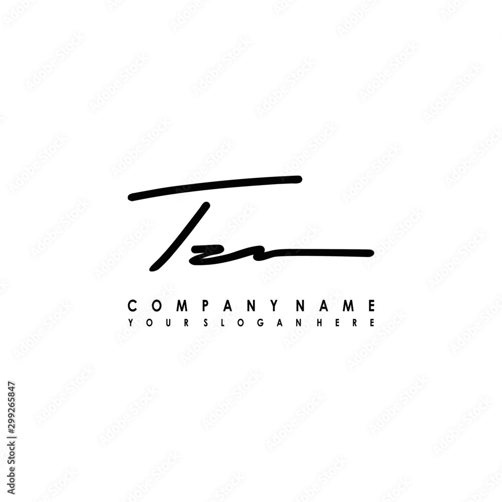 TZ initials signature logo. Handwriting logo vector templates. Logo for business, beauty, fashion, signature