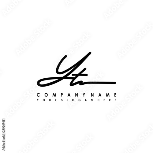 YT initials signature logo. Handwriting logo vector templates. Logo for business, beauty, fashion, signature