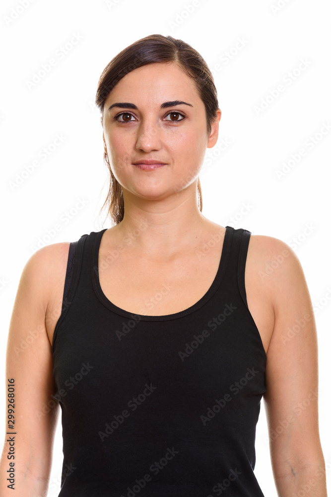 Portrait of young beautiful woman looking at camera Portrait of young beautiful woman looking at camera