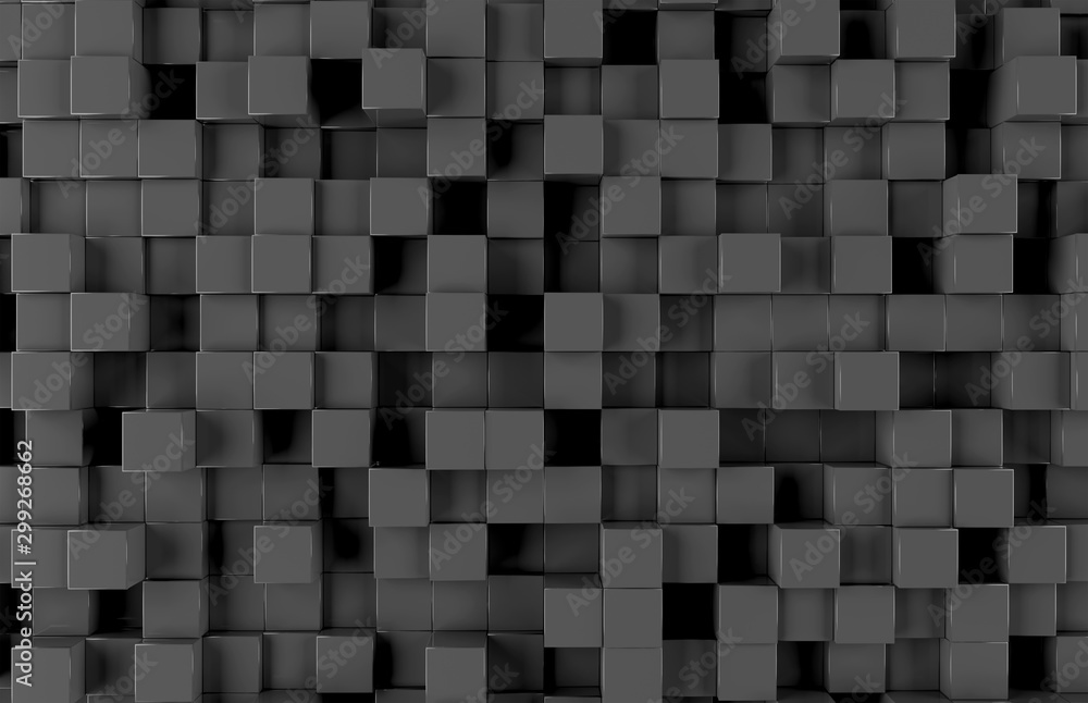 Fototapeta Czarnego kwadrata tła wzoru 3D rendering