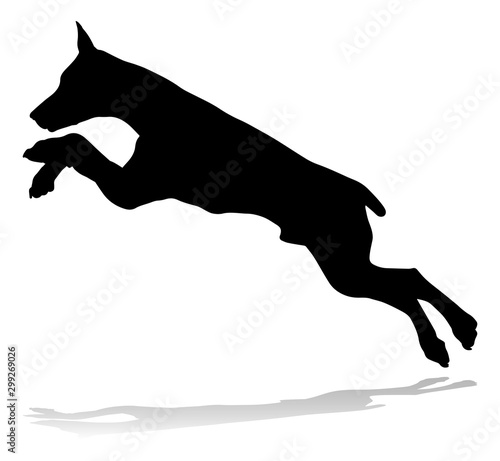 A detailed animal silhouette of a pet dog