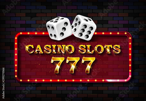 777 Casino slots Neon light banner