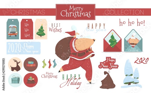 Festive Collection of Christmas Elements Isolated