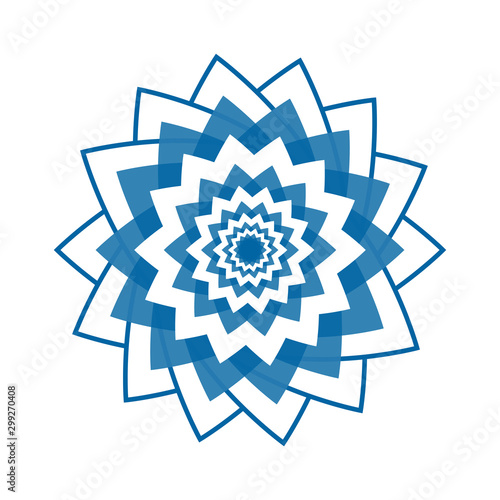 Light blue abstract geometric flower logo template. Business abstract icon isolated on white. Use for logo, sign, symbol, web, label, icon. Vector illustration