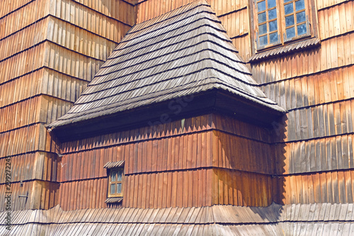 old wooden church building in park