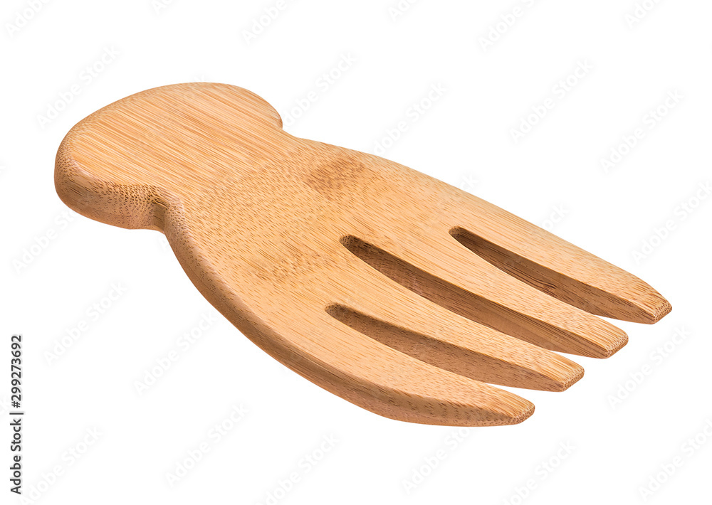 bamboo fork on an isolated white background bamboo fork on an isolated white background