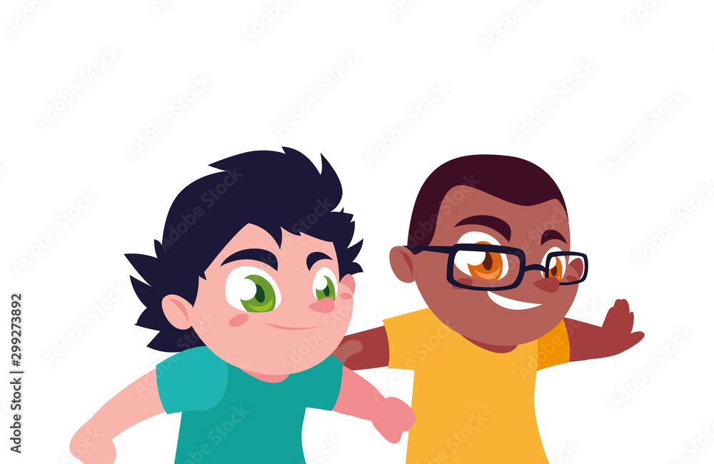 Isolated boys cartoons vector design Isolated boys cartoons vector design