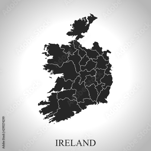 Canvas Print map of Ireland