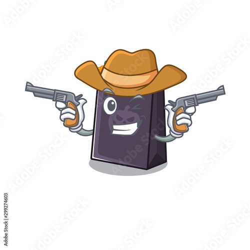 Cowboy halloween bag mascot isolated with cartoon