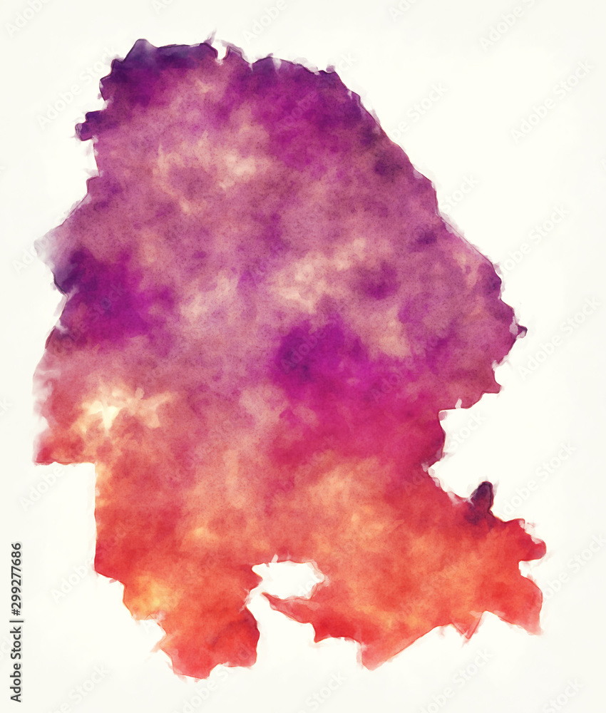 Khuzestan province watercolor map of Iran Khuzestan province watercolor map of Iran