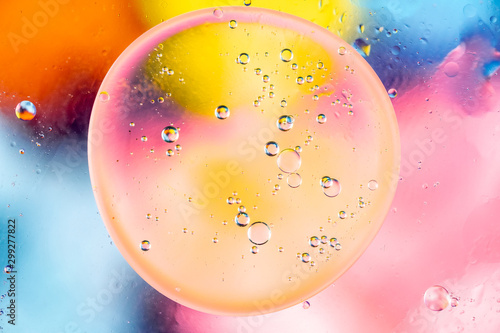 Abstract colorful background. Oil and water drops. Rainbow blurred texture. 3d illustration