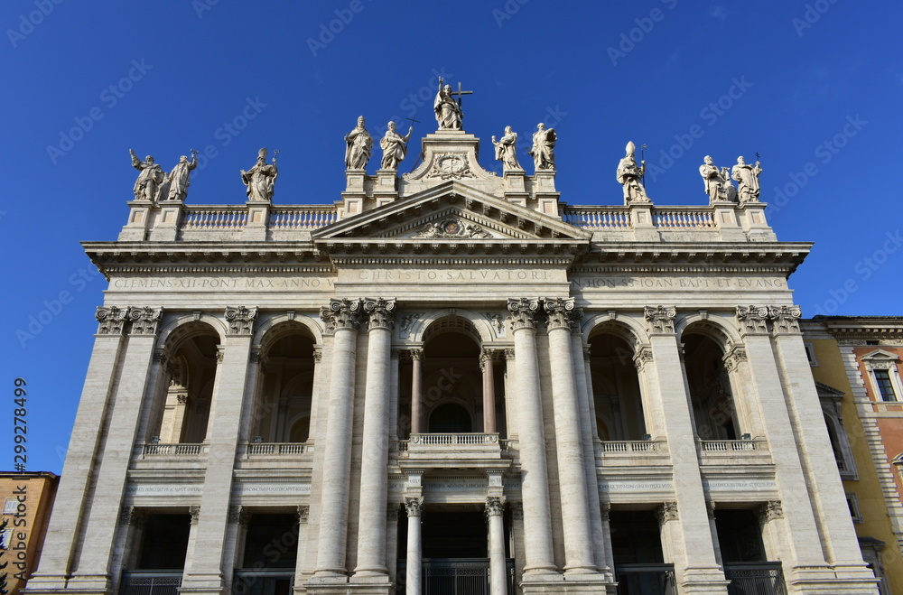 Archbasilica of San Giovanni in Laterano facade. Rome, Italy.
